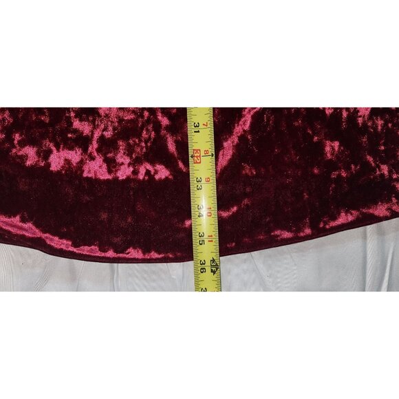 Cupio Crushed Velvet Burgundy Short‎ Sleeve Dress XL - Picture 4 of 5